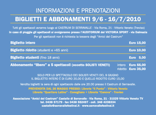 festival di serravalle - biglietti e prenotazioni