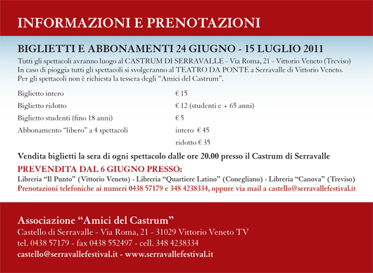 festival di serravalle - biglietti e prenotazioni